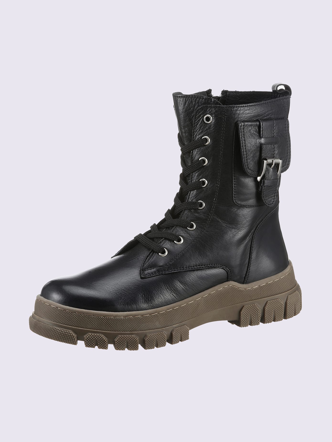 Bottines à lacets cuir nappa de vache