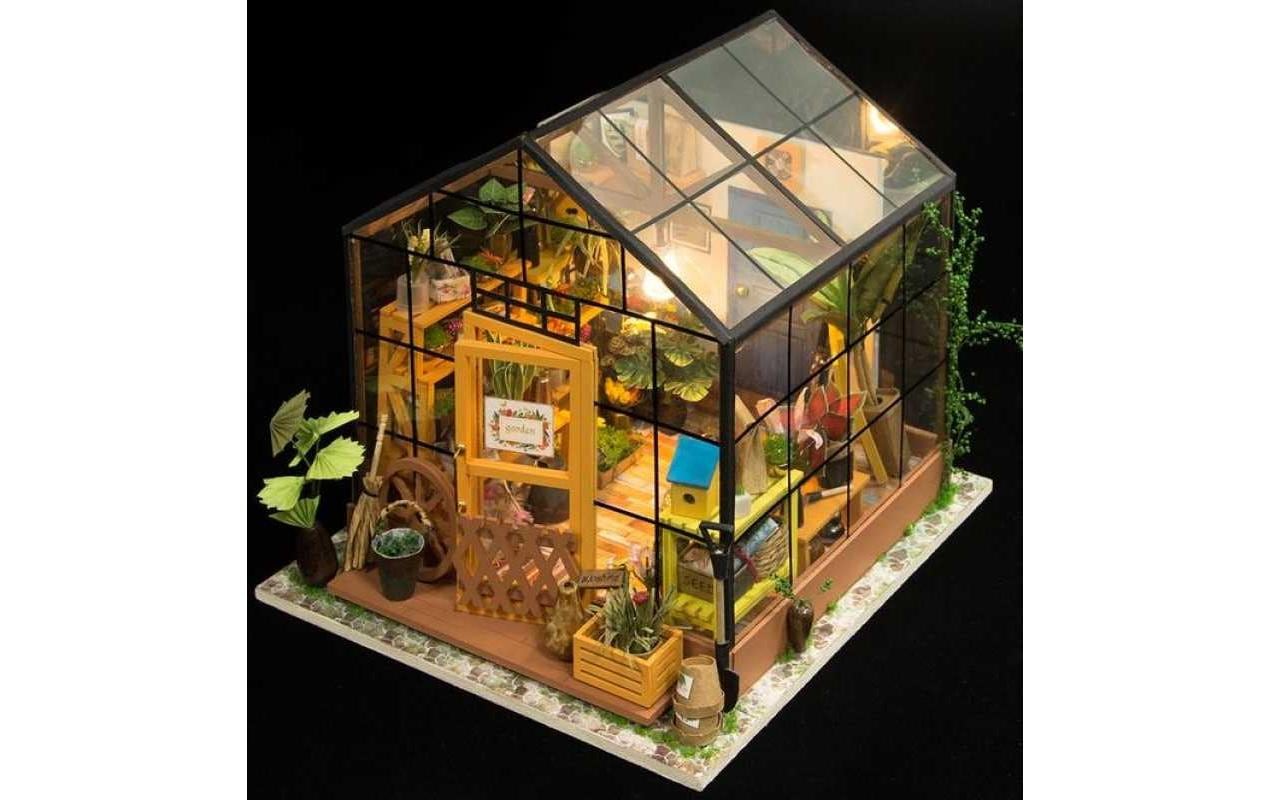 Bausatz Cathy's Flower House3D-Puzzle aus lasergeschnittenen Holzteilen