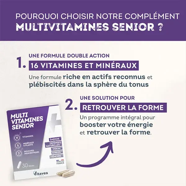 Vitavea Multi Vitamines Senior Energie Vision Mémoire 30 gélules
