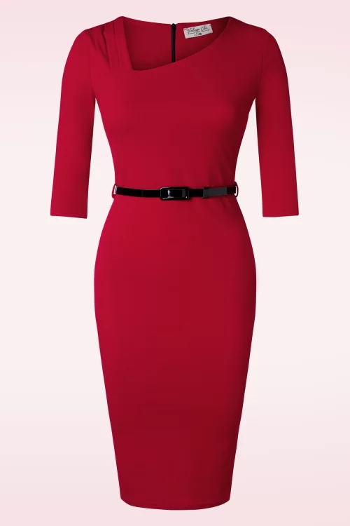 Vintage Chic for Topvintage Sheni pencil jurk in rood