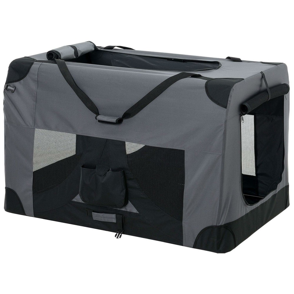 Cage de transport pour chien box de transport pour chien chenil polyester pliant gris taille xxxl