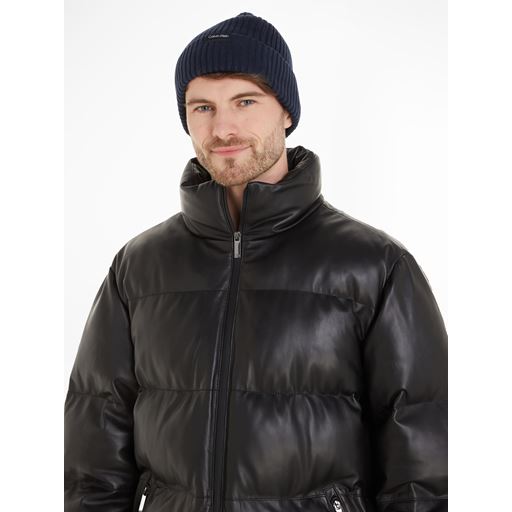 Calvin Klein Classic Rib Beanie, Navy, One size