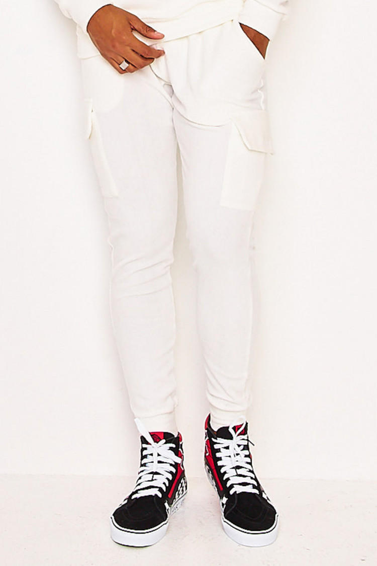 Pantalon de jogging blanc en polaire