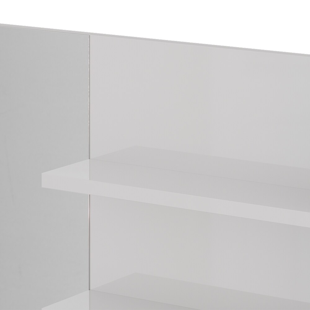 Vicco Spiegelregal Weiß Hochglanz 89,8 x 65 cm, moderner Badspiegel mit Ablagen