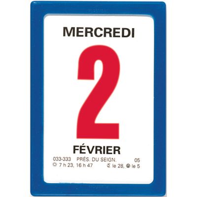 Oberthur - Bloc éphéméride classique - 6 x 9 cm - bleu