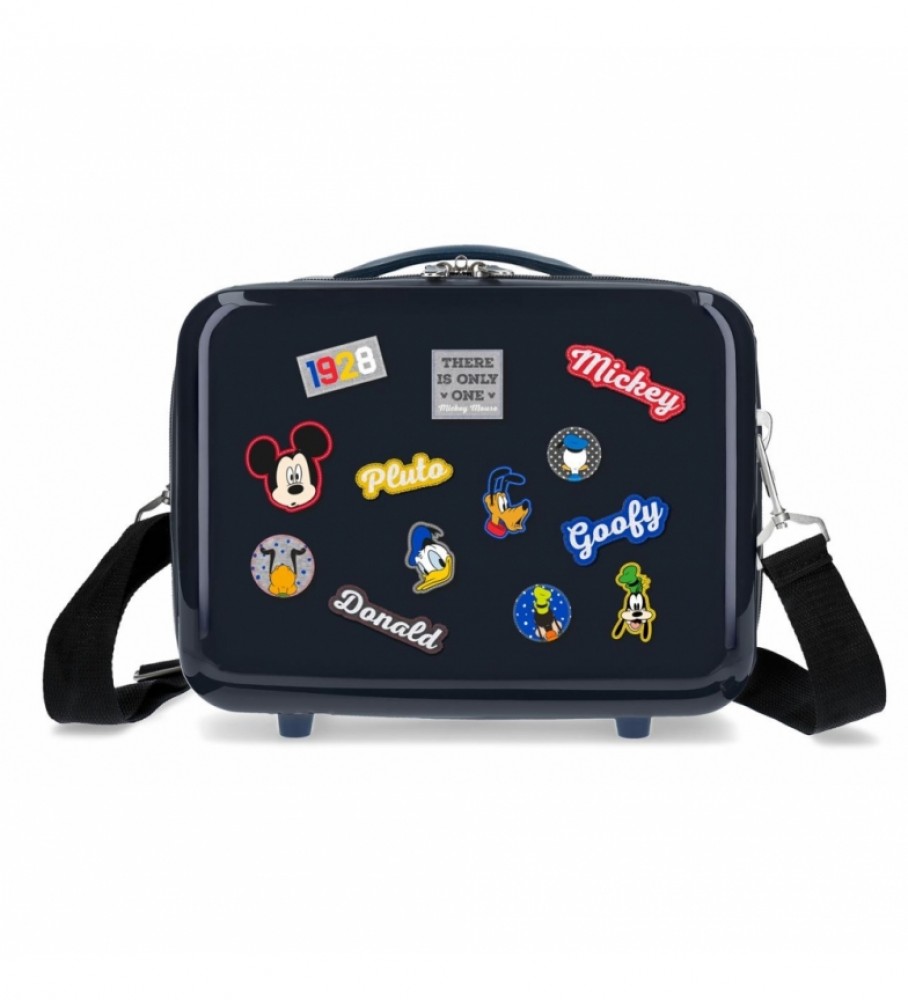 Nécessaire Joumma Bags em ABS com estampa do Mickey Mouse, azul marinho - 29x21x15cm -