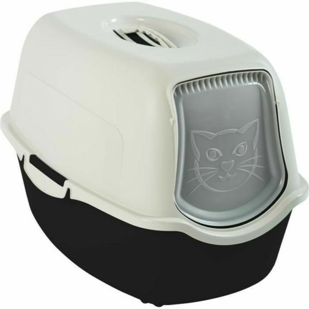 Bac à litière pour chats bailey blanc/noir