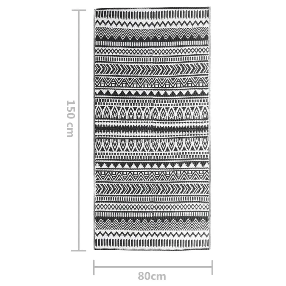 vidaXL - Buitenkleed - Zwart - Polypropyleen - 80 x 150 cm