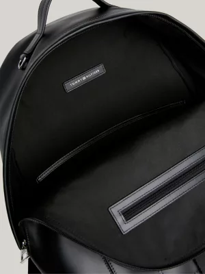 Mochila de couro com bolso de clipe