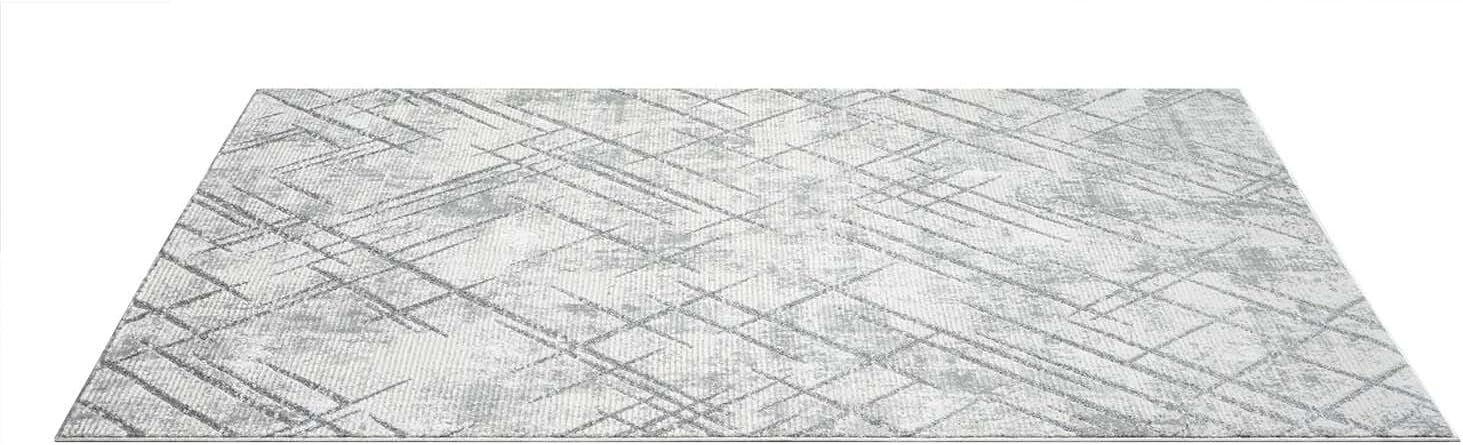 carpet city Teppich Wohnzimmer - Grau - 200x290 cm - Klassisch Modern - Vintage-Optik, Meliert, Used-Look - Teppiche Kurzflor Schlafzimmer, Esszimmer