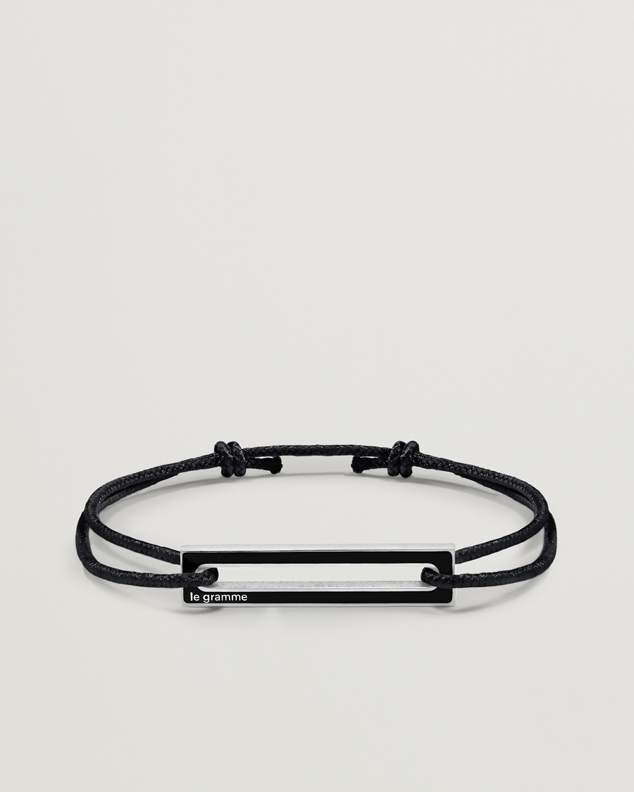 LE GRAMME Lacquered Cord Bracelet Black