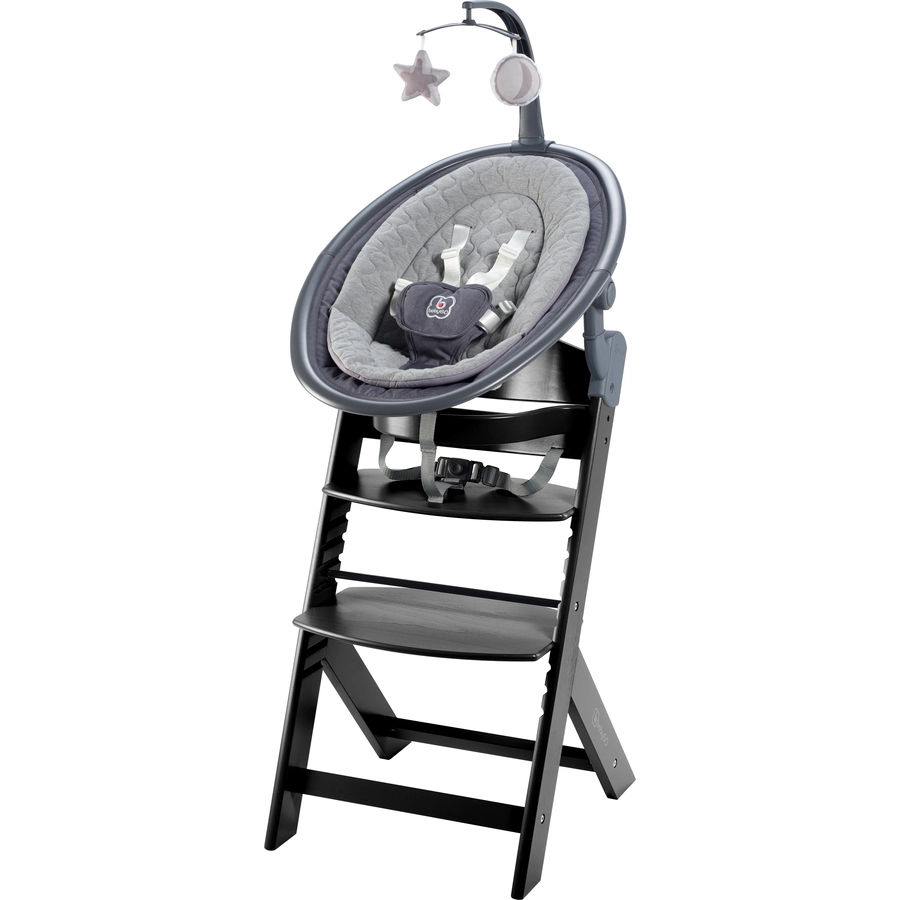 babyGO Hochhstuhl-Set Newborn Family Black  Grey