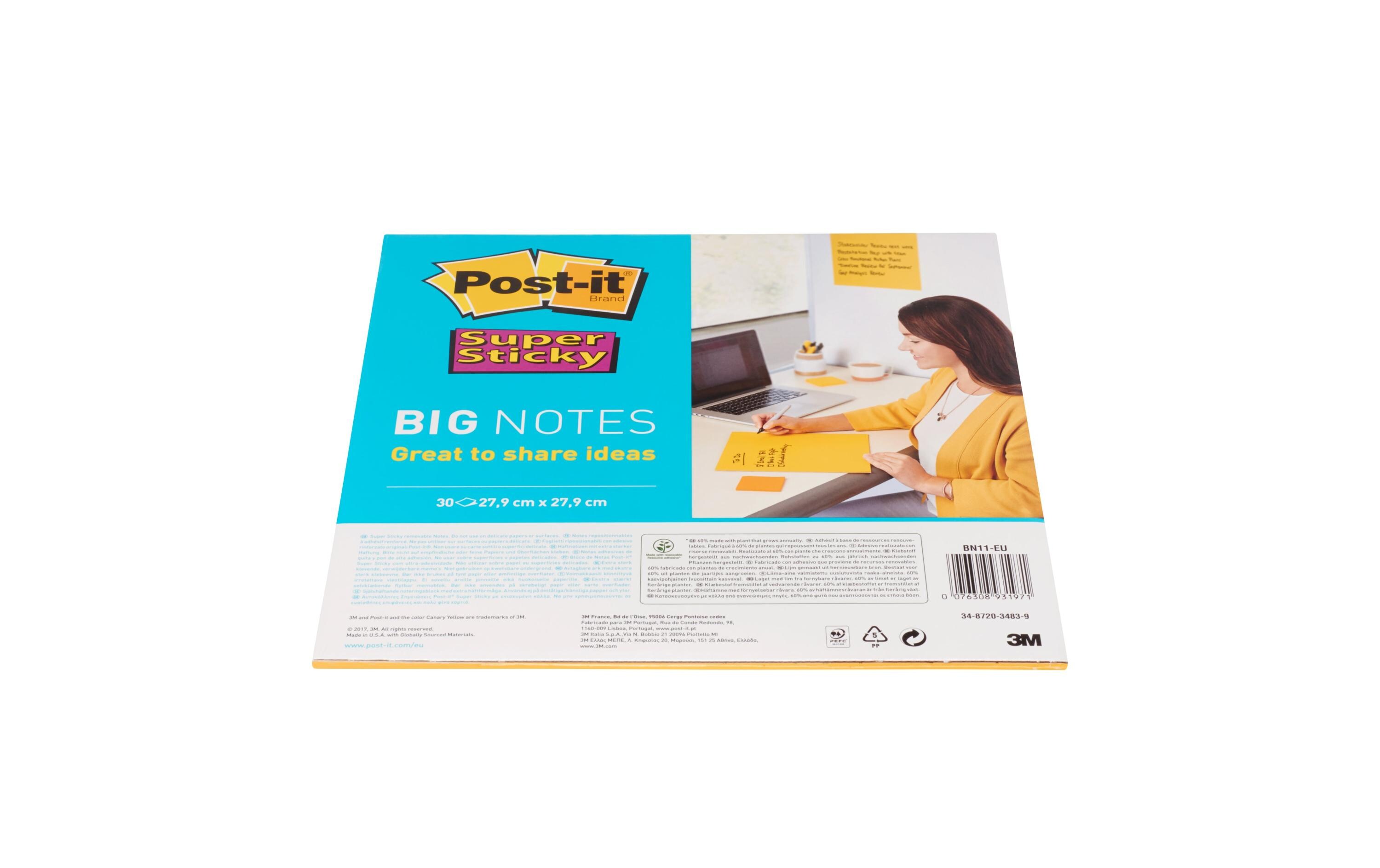 Notizzettel Post-it Super Sticky 27.9 cm x 27.9 cmPost-it Haftnotizen Super Sticky Grossformat