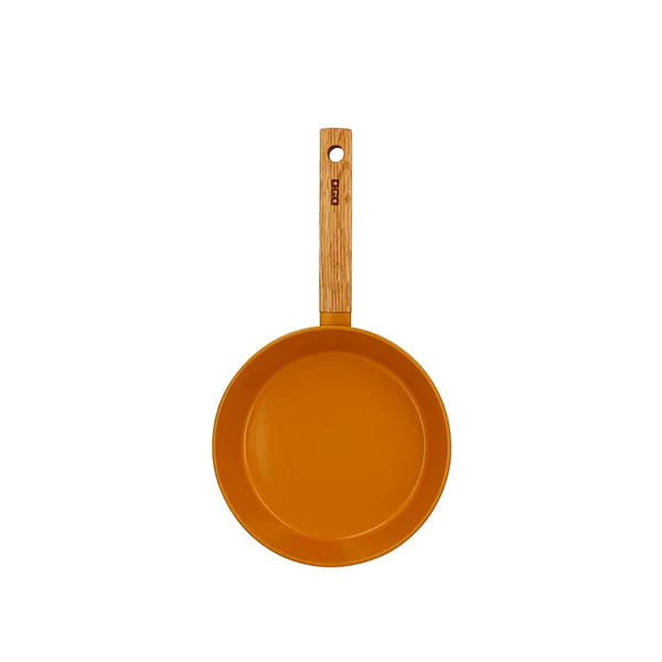 Poêle Ector induction aluminium revêtu manche en bois 20 cm jaune Ogo