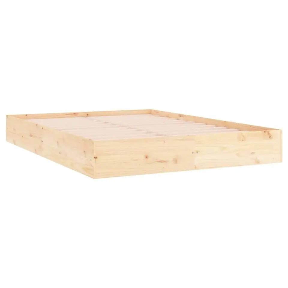 vidaXL - Bed frame pallet zonder matras - Naturel -Massief hout - 140x200 cm
