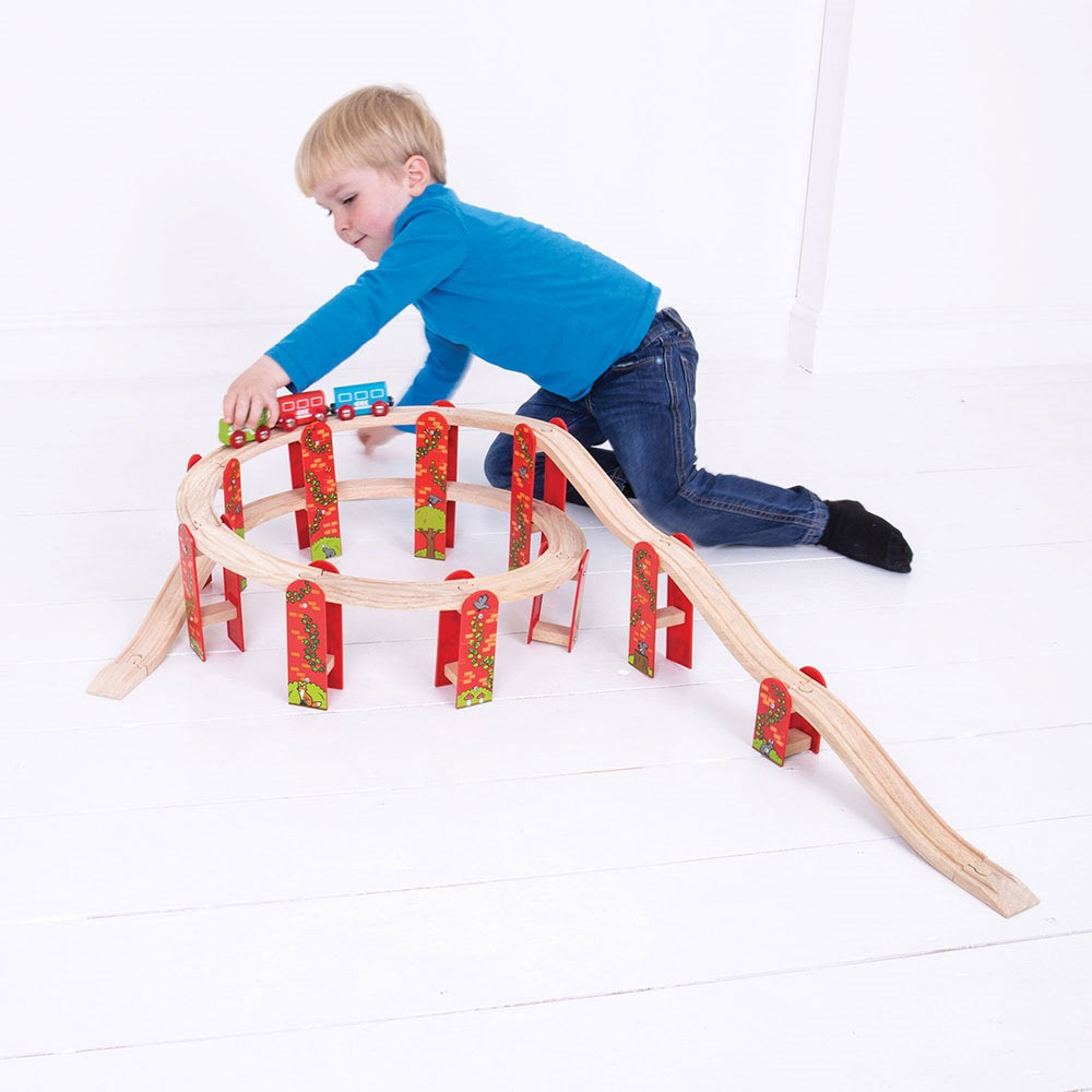 Bigjigs Houten Rails - Viaduct Uitbreidingsset, 27dlg.