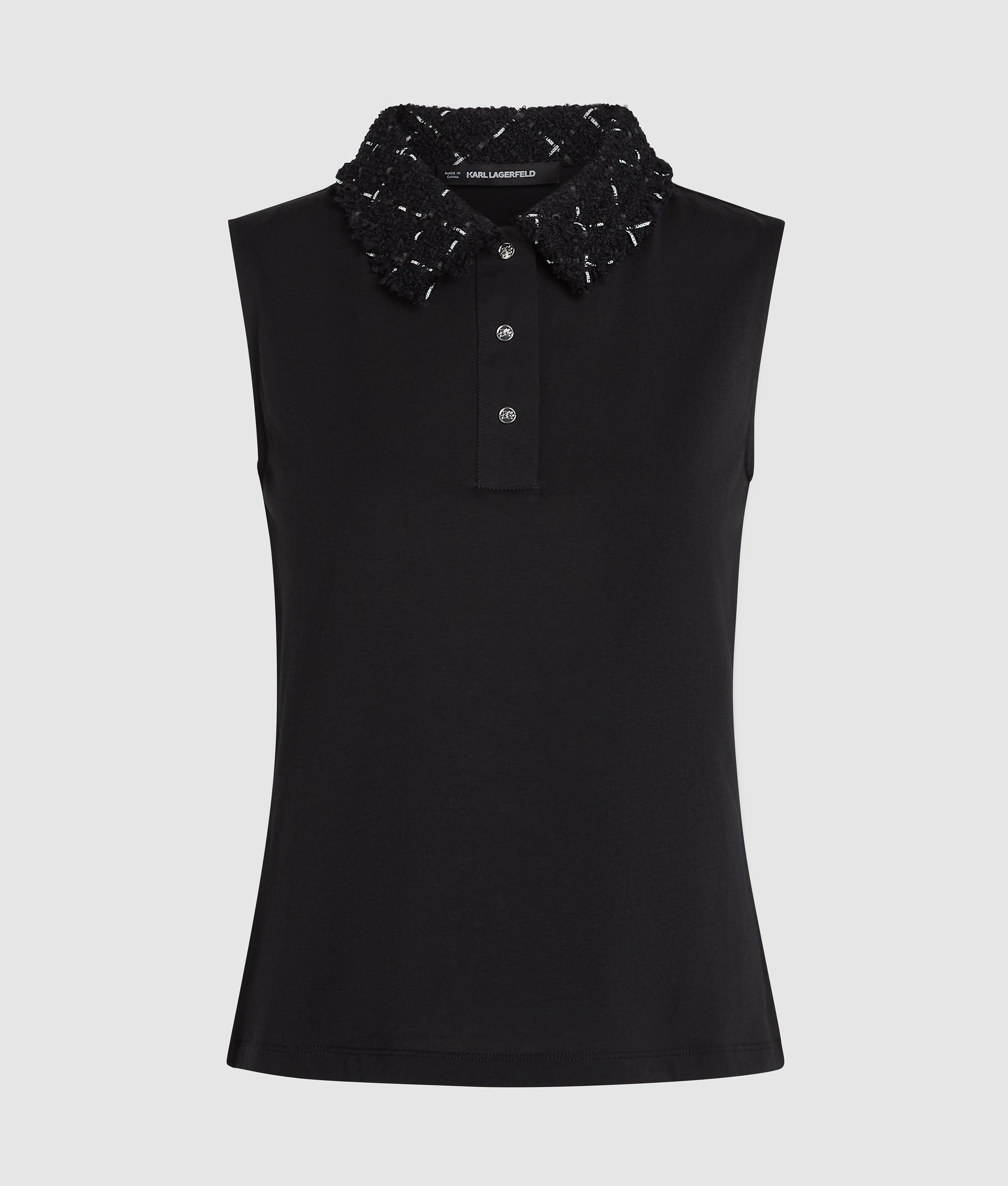 Poloshirt met bouclé-detail