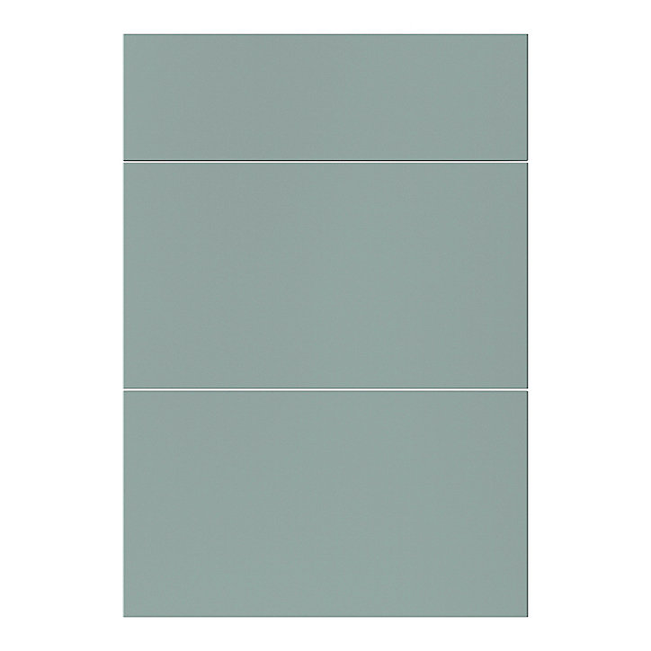 Façade de cuisine 1 tiroir et 2 casseroliers Stevia vert mat l. 50 cm x H. 72 cm GoodHome