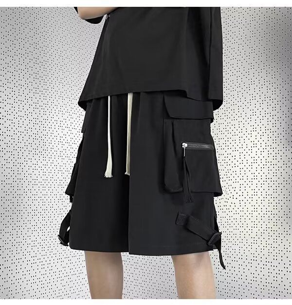 Craltuxe - Effen cargoshorts met trekkoordtaille