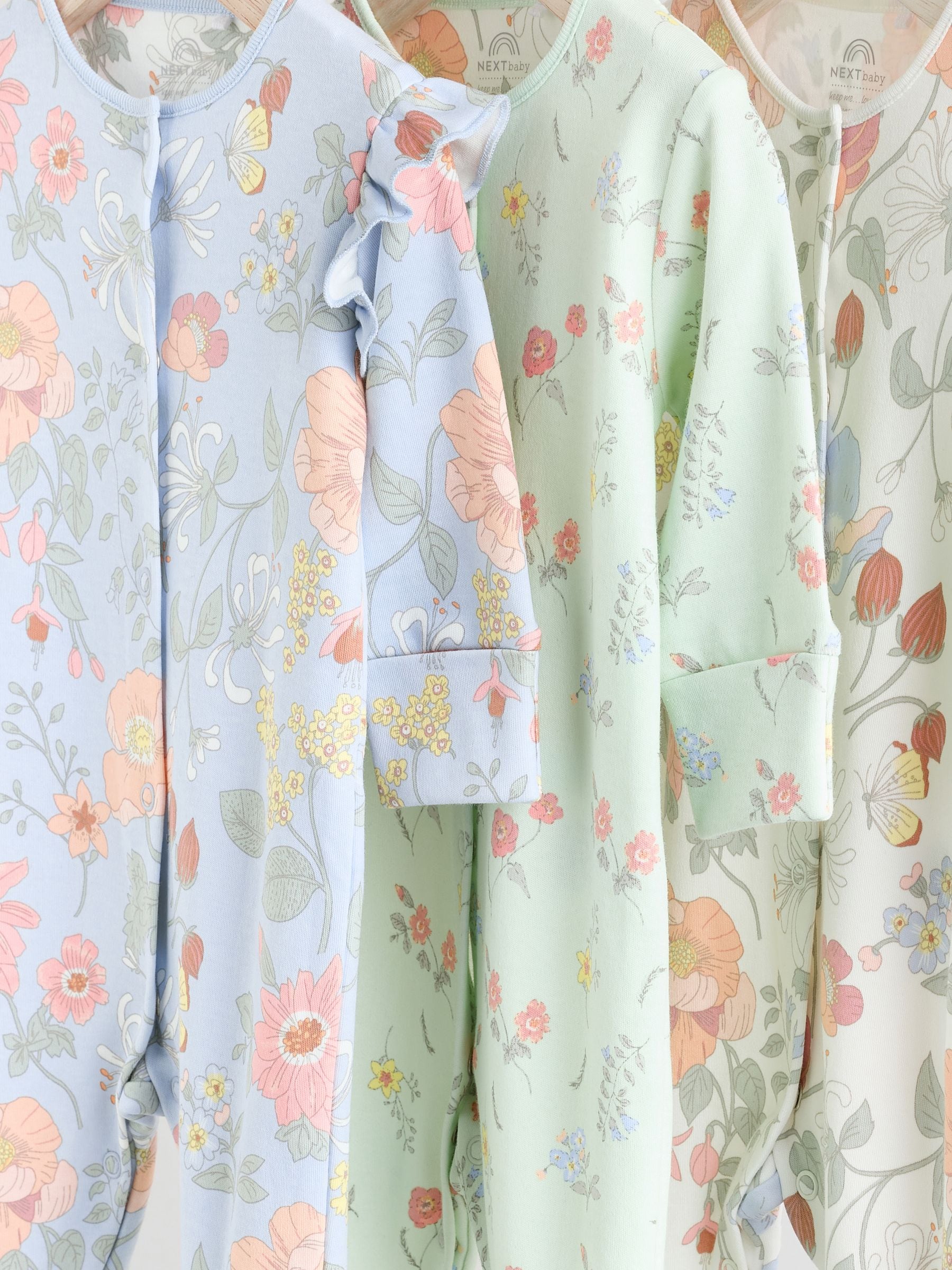 Blauw - Set van 3 babypyjama's (0-2jr)