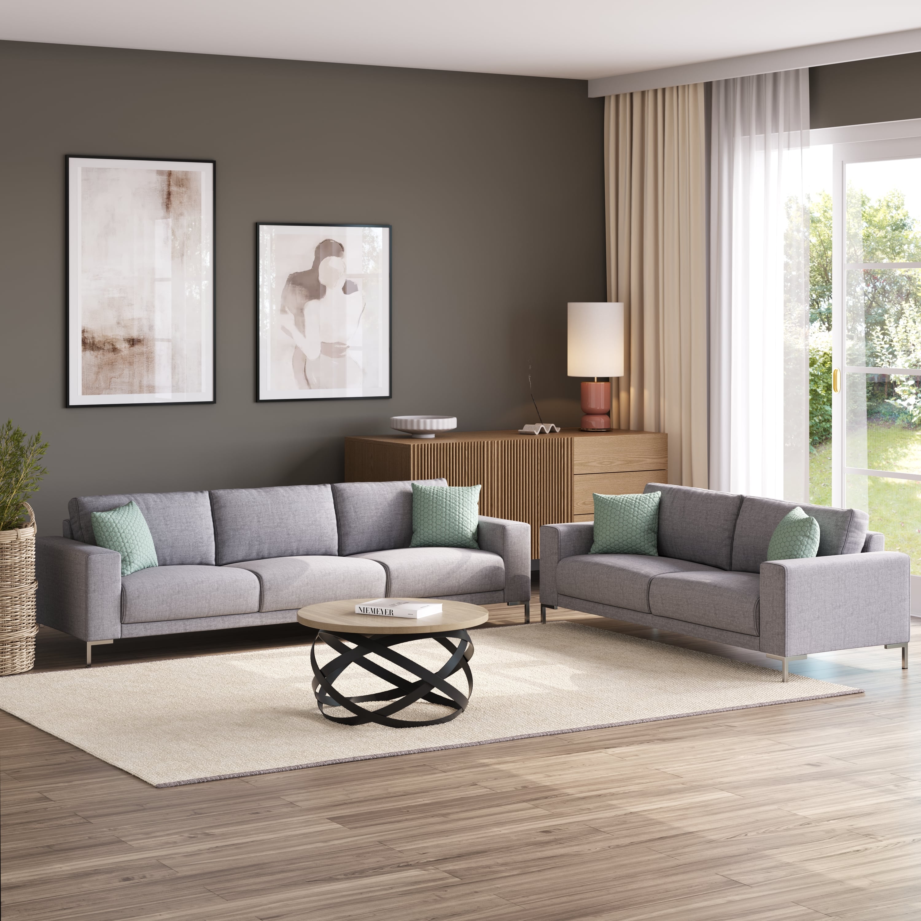 Sofa Set NOREEN grau