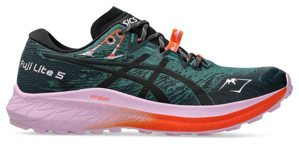 Chaussures Trail Asics Fuji Lite 5 Vert/Rose Femme