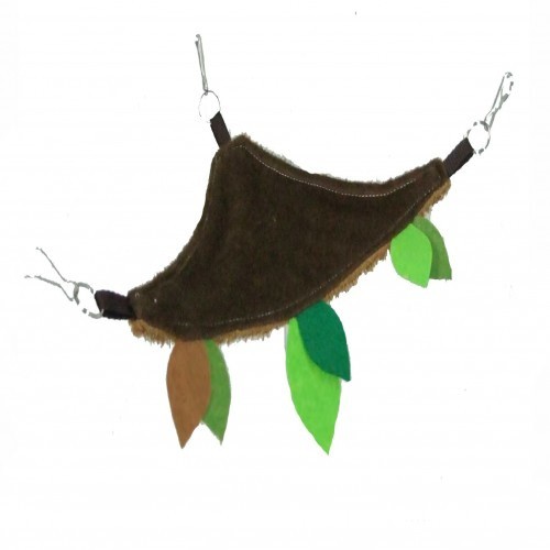 Pacote com 2 camas Jungle Corner para animais de estimação, ideais para sugar gliders, na cor marrom.