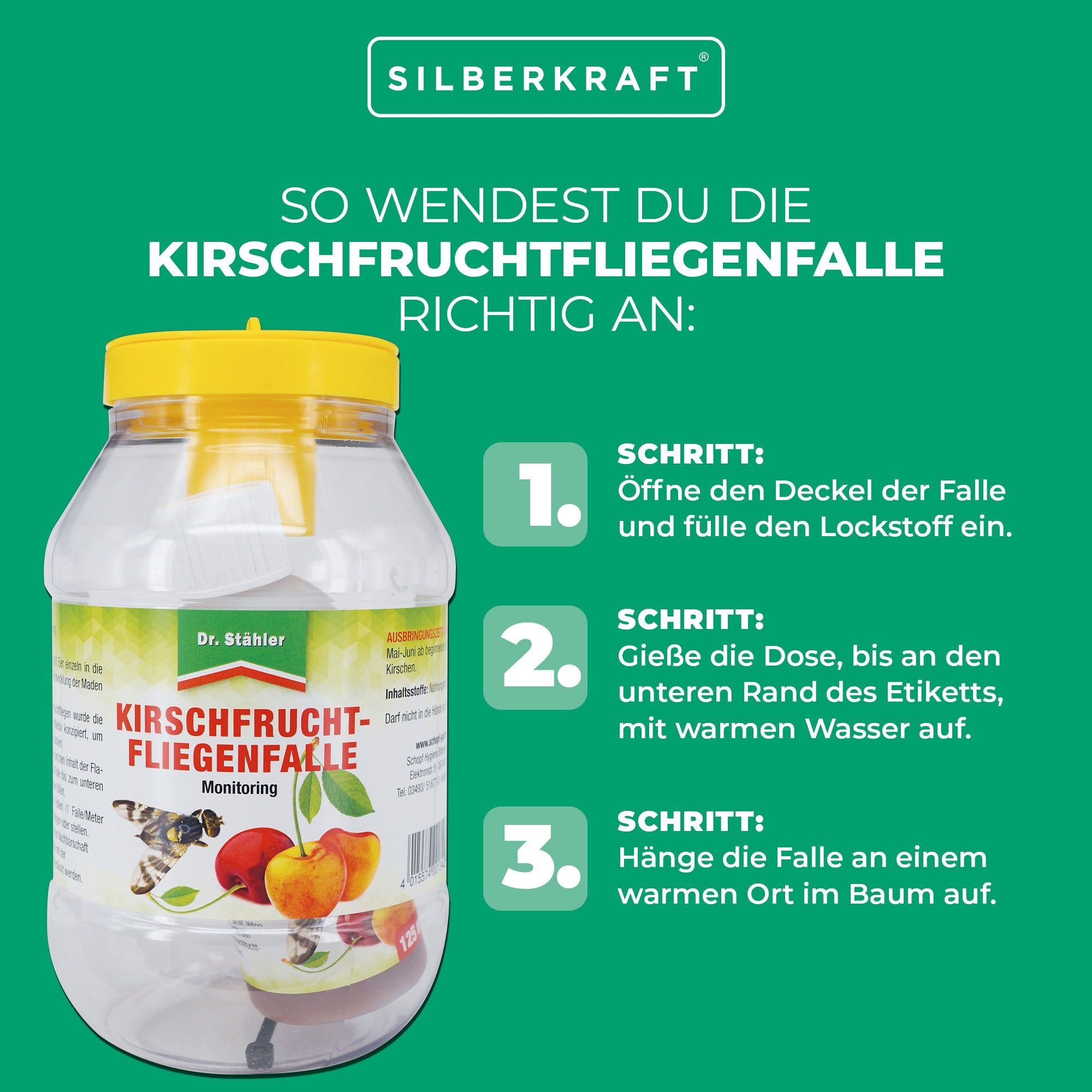 SILBERKRAFT Kirschfruchtfliegenfalle