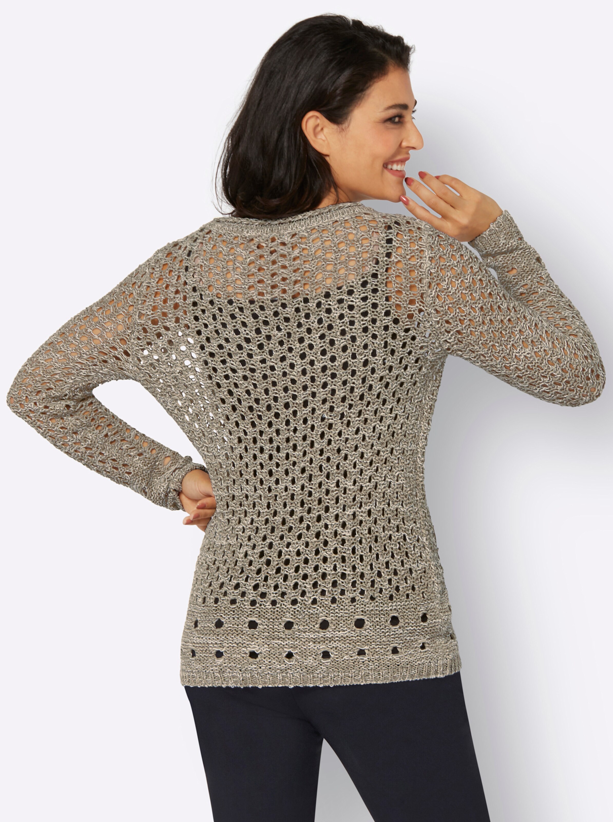 Pullover in schlamm-champagner