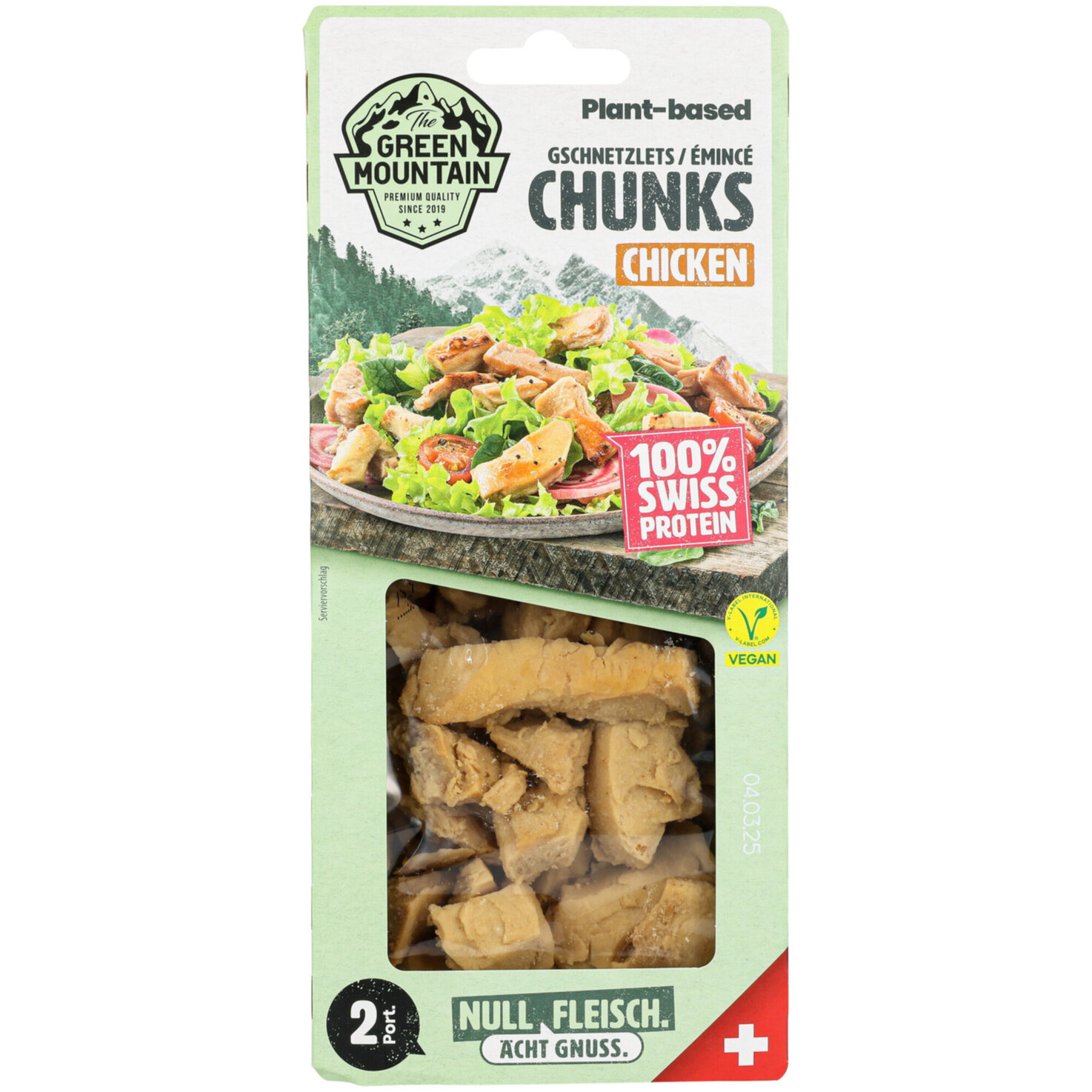 The Green Mountain plant-based vegane Alternative zu Poulet Chunks -