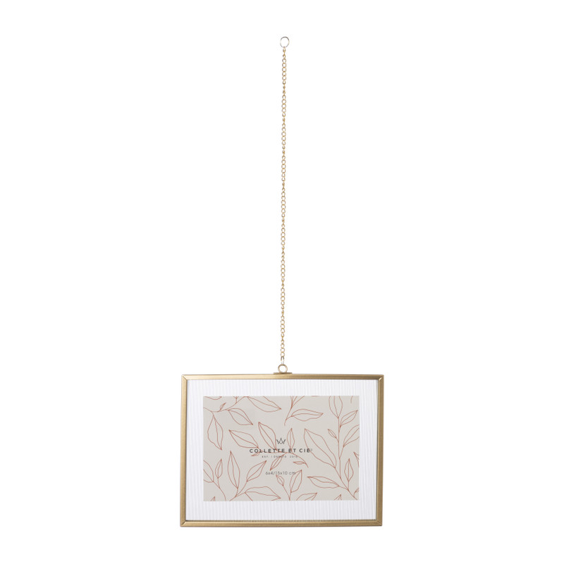 Fotolijst met ketting - 15x20x1 cm - goudkleurig