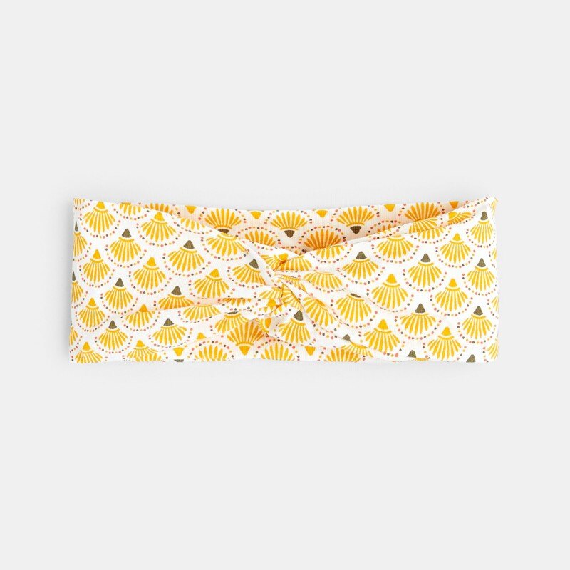 Headband large imprimé graphique jaune bébé fille Jaune