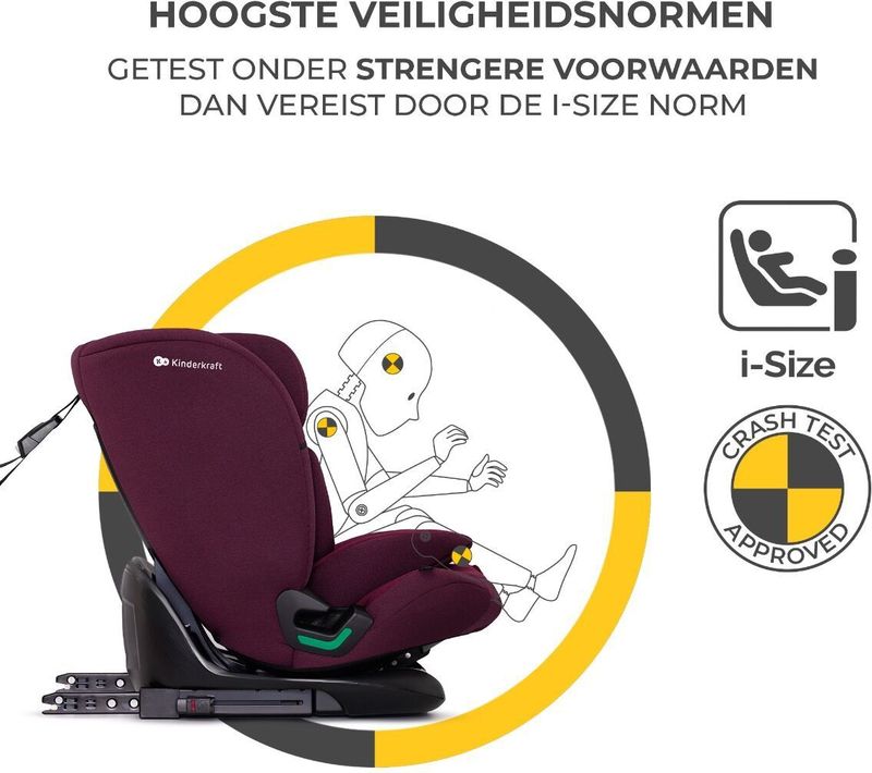Kinderkraft ONETO3 I-SIZE Autostoeltje 76-150 cm - met Isofix - Rood