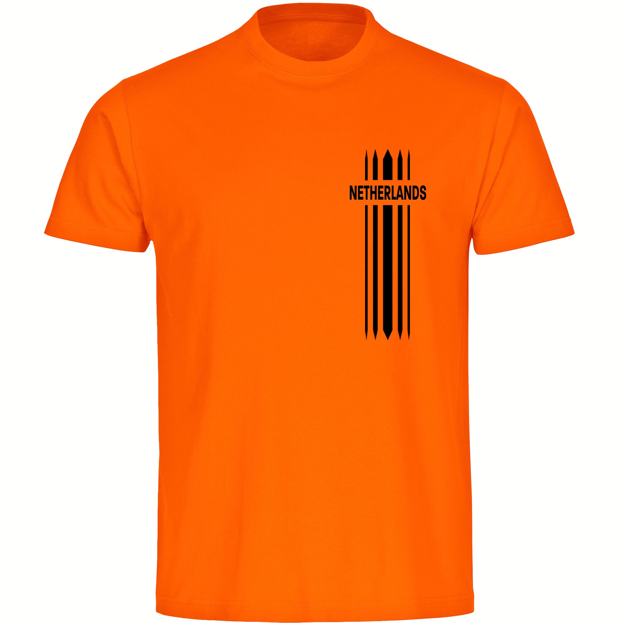 multifanshop® Herren T-Shirt- Netherlands - Streifen - Druck schwarz