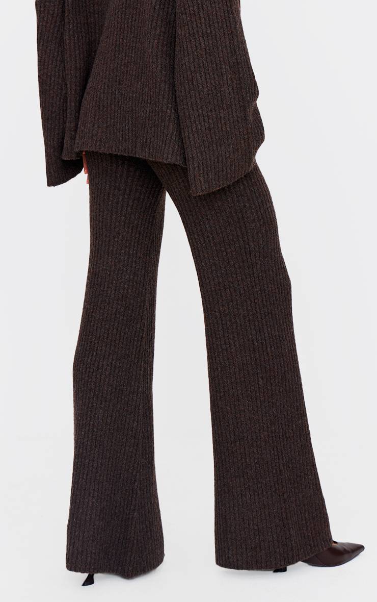 Chocolat Pantalon Large Côtelé En Maille Luxe Pour Grandes Tailles