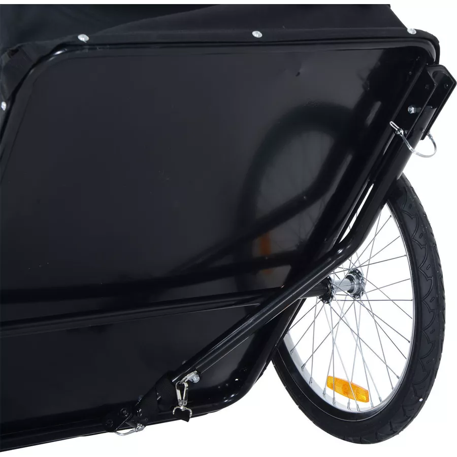 HOMCOM Transportanhänger fürs Fahrrad weiß, schwarz