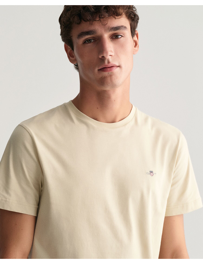 Beige Regular Fit T-Shirt Shield