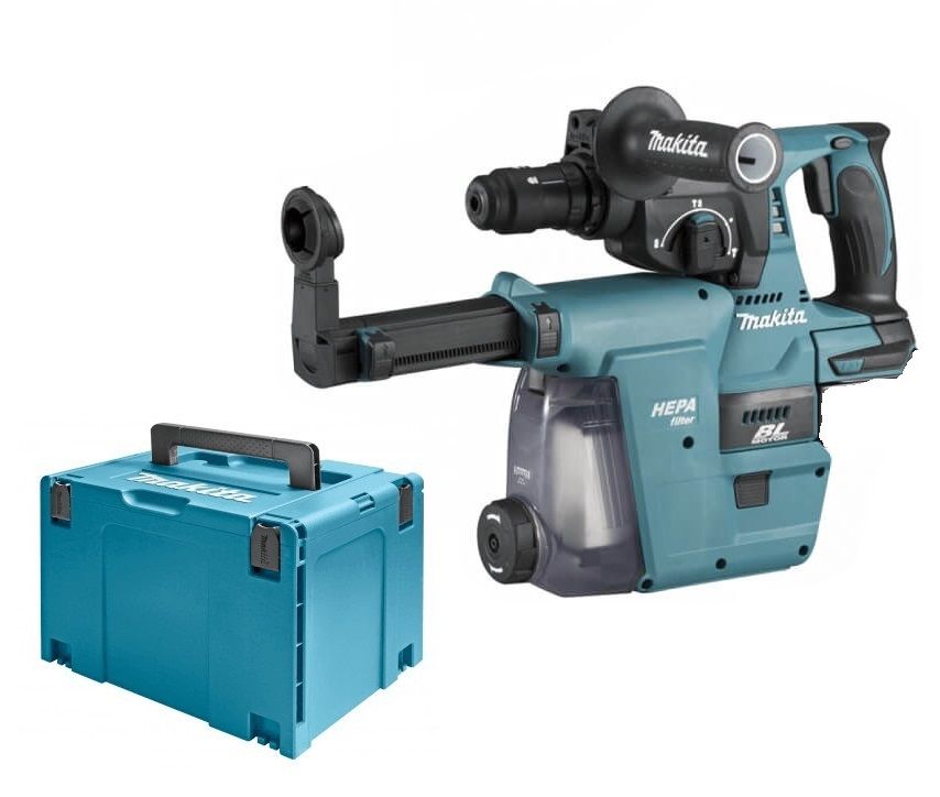 Makita DHR243ZJW Combihamer 18 Volt incl. DX07 ingebouwde afzuiging met Hepa filter in Mbox