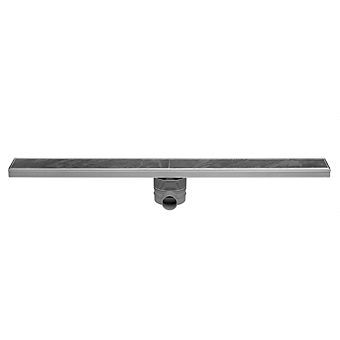 Easy Drain Tegeldrain tegelgoot met zijuitloop 50mm 9.8X200cm m. 30/35/50mm waterslot RVS