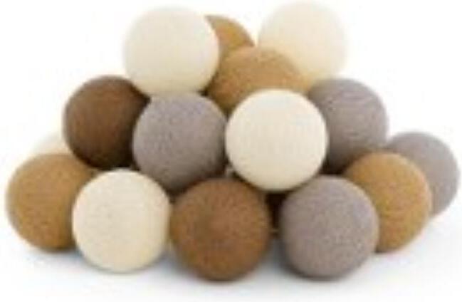 Cotton Ball Lights lichtsnoer Caramelo extention kit beige / grijs /bruin 2,4 m met 20 lampen