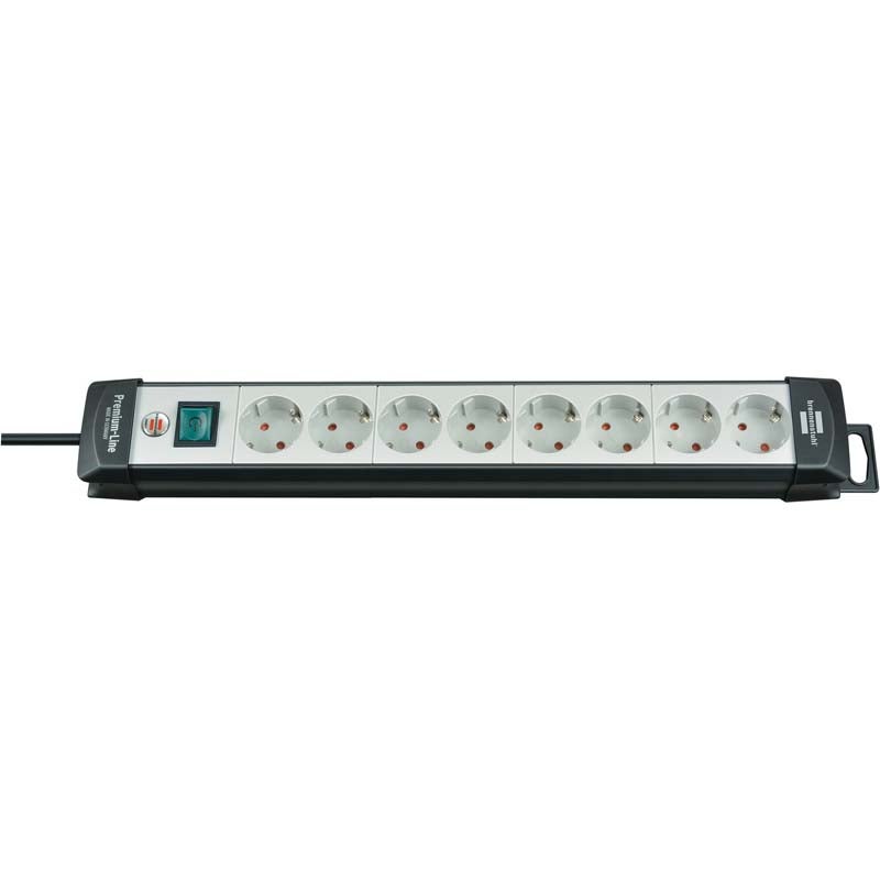 Brennenstuhl Premium-Line 1951580101 stekkerdoos 8-voudig bevestigbaar 5m zw/gr