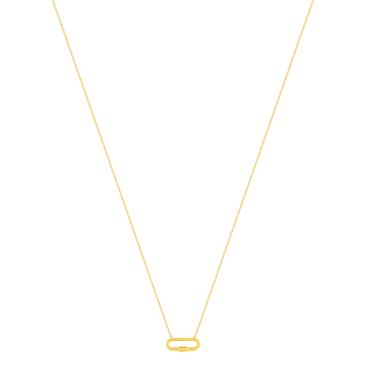 Collier or jaune 375 motif fermoir à visser ovale 45 cm