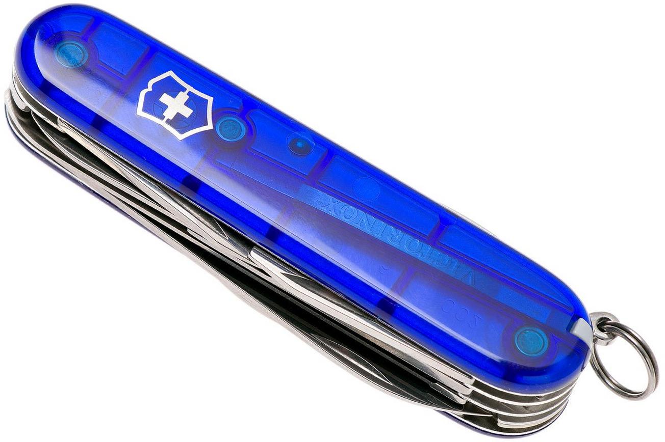 Victorinox Huntsman transparant blauw 1.3713.T2 Zwitsers zakmes