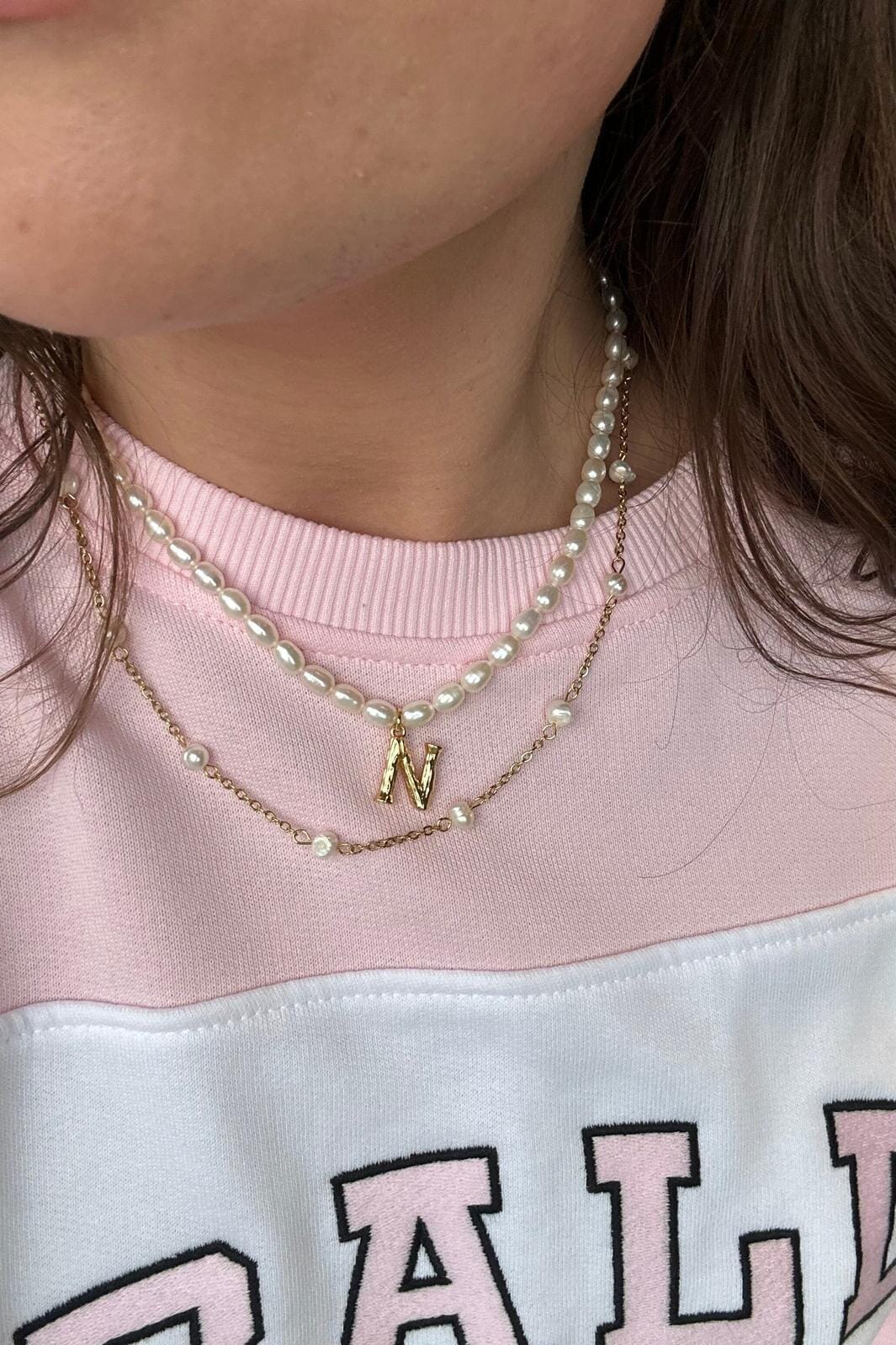 Mellow Moon Pearl Dot Necklace