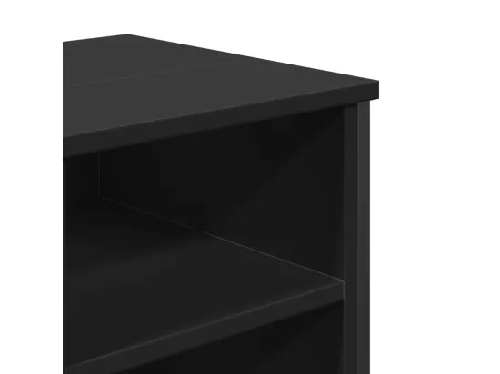 Armoire lavabo de salle de bain noir 91x35x60 cm