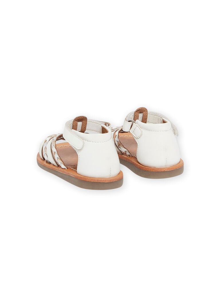 Sandales blanches en cuir