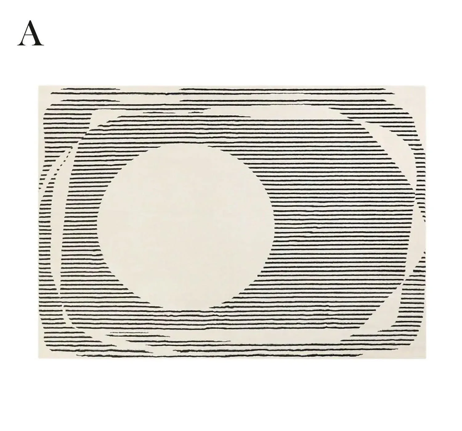 Modern Vintage American Style Large Carpet | Black Pattern Geometric Rug