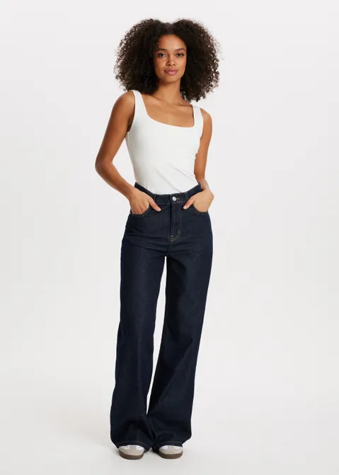 Basic singlet met vierkante hals off-white (WIT.O)