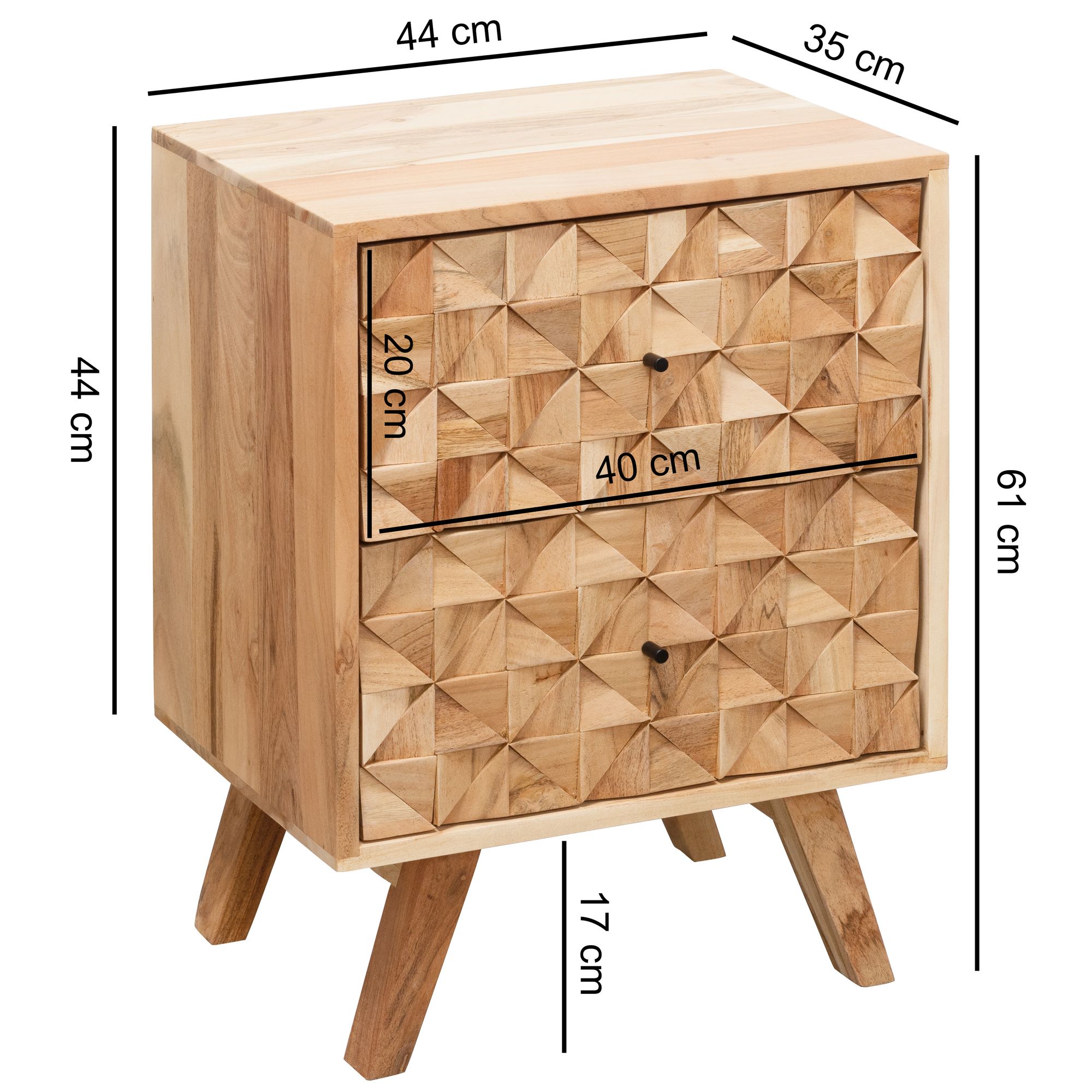 FineBuy Nachtkonsole REWA Nachttisch Boxspringbett Nachtkästchen Holz massiv