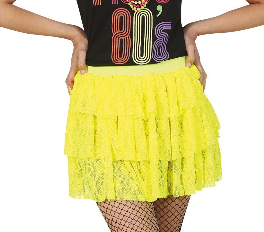 Jaren '80 Rok Neon Geel